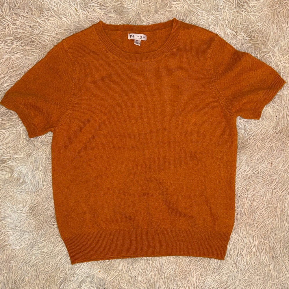 Philosophy Cashmere 🧡🧡🧡 Short Sleeve Sweater - L